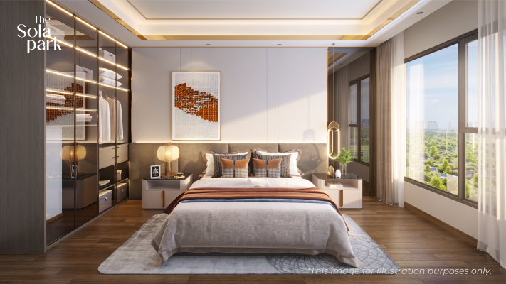 Thiết kế căn hộ 1 phòng ngủ dự án The Sola Park