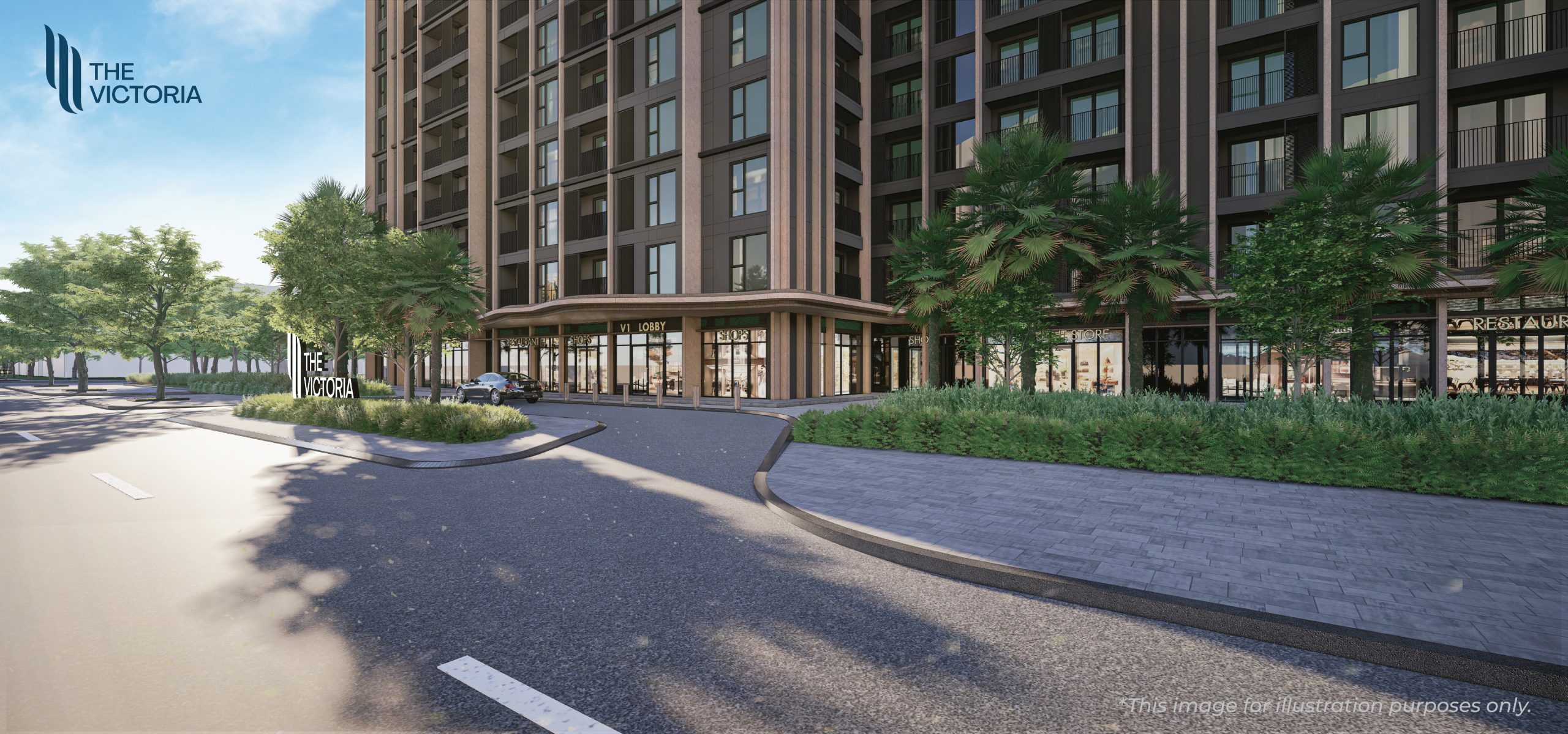 Ngoại cảnh sảnh ngoài dự án The Victoria