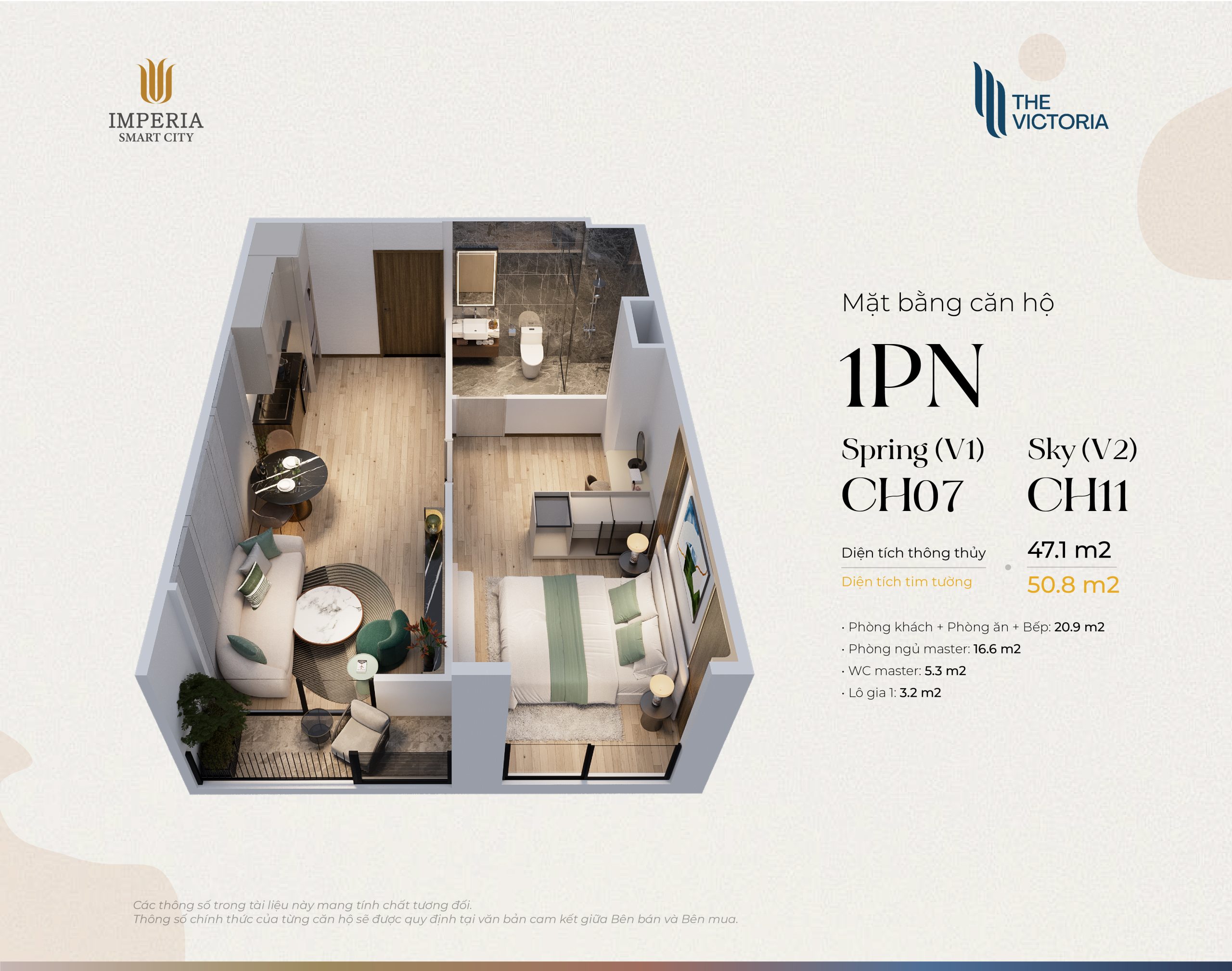 Bóc mái căn hộ 1PN The victoria