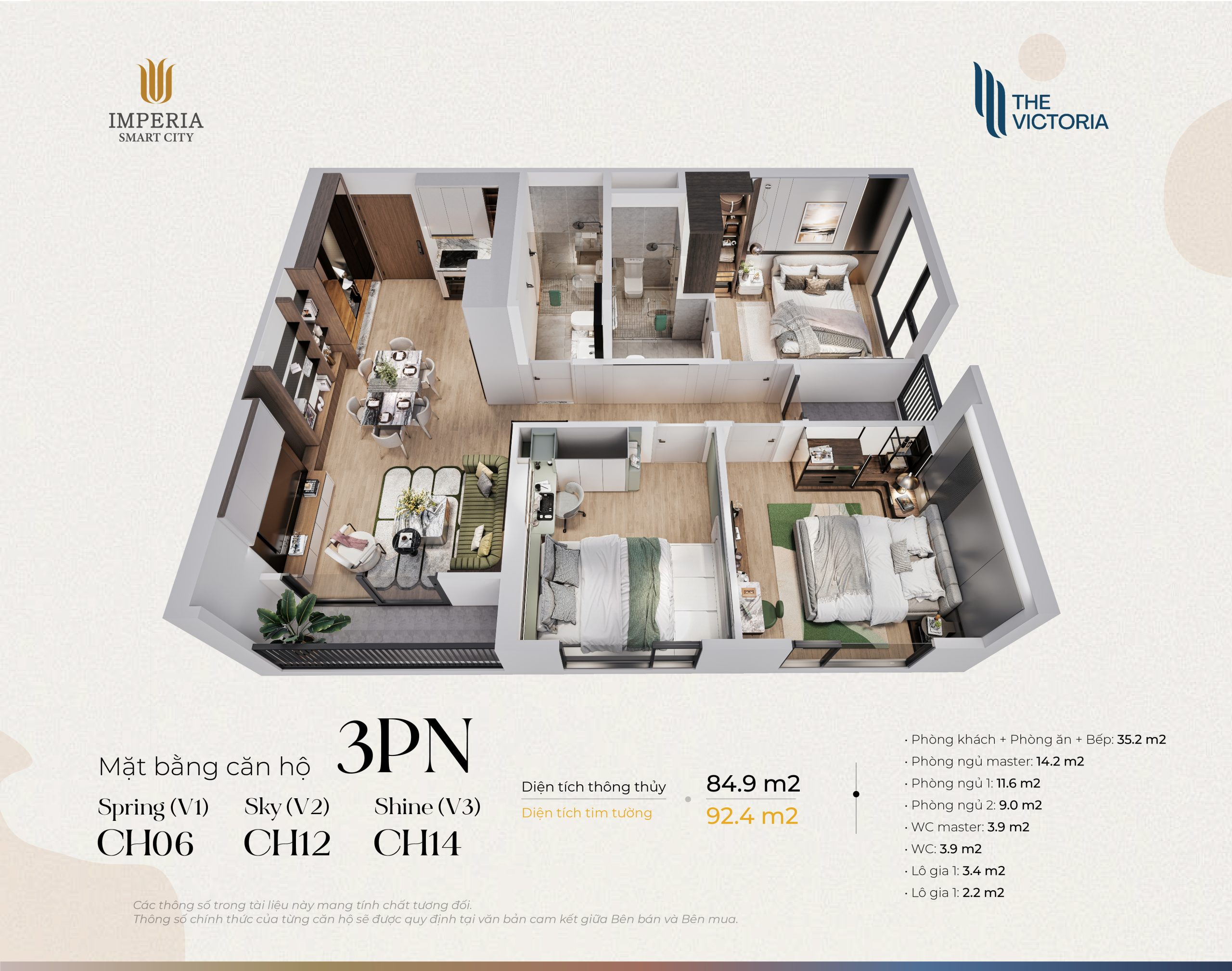 Bóc mái căn hộ 3PN The victoria