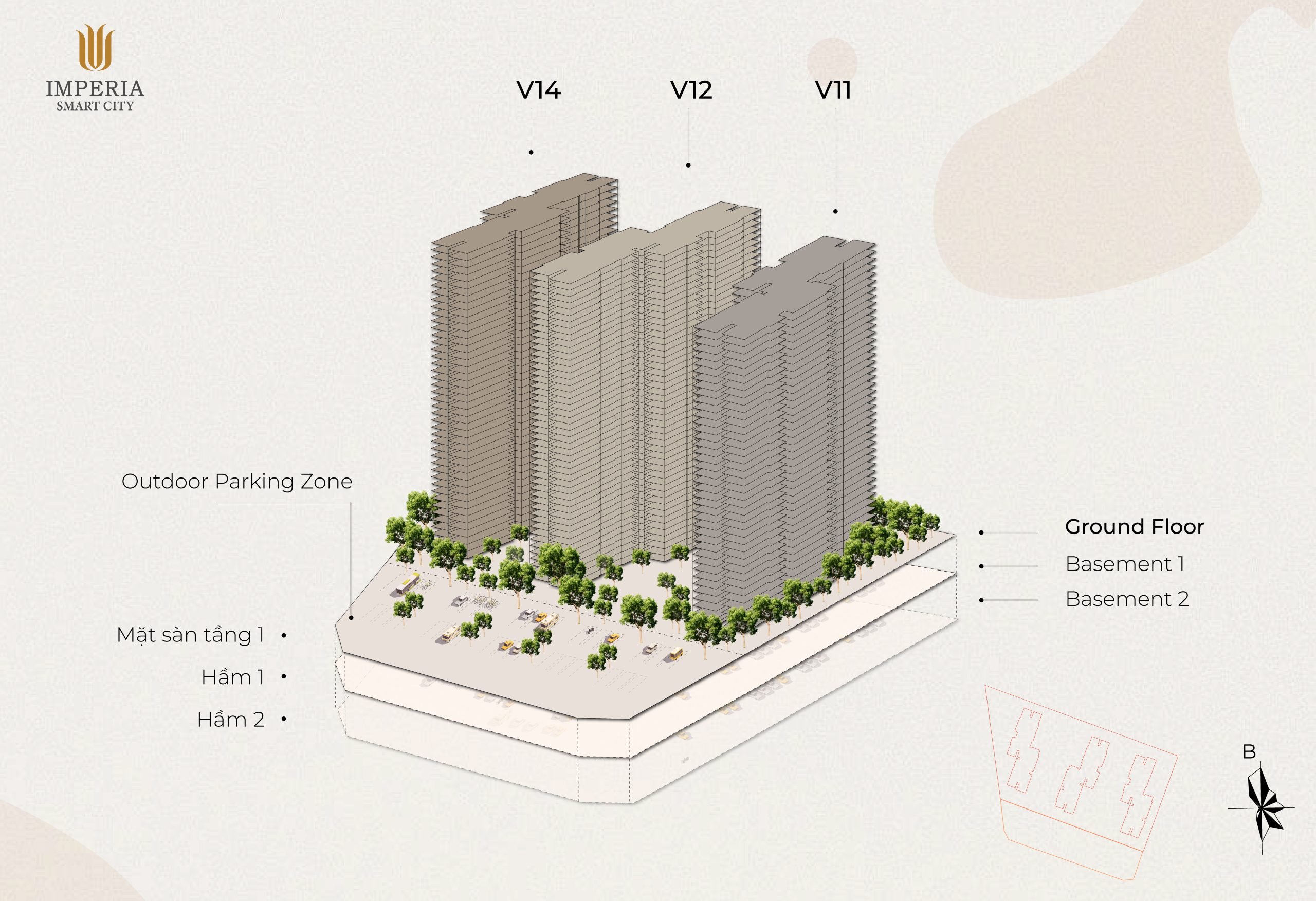 Mặt bằng hầm đỗ xe dự án The Victoria